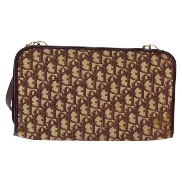 Christian Dior Trotter Canvas Shoulder Bag Red Gold Auth  Christian Dior Trotter Canvas Shoulder Bag Red Gold Auth 128717